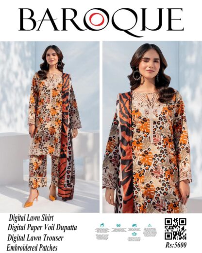 BAROUQE DIGITAL PRINTED LAWN